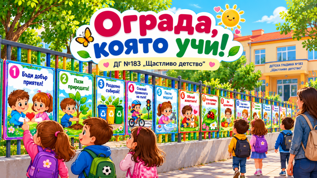 Ограда, която учи - ДГ №183 Щастливо детство - София, Гео Милев